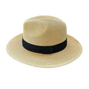 Panama Beach Hat Adjustable Fit Detachable Chin Strap Unisex Sun Hat UPF 80+ NWT